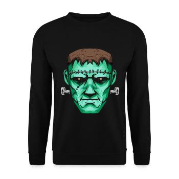 Green Monster Halloween - Unisex Sweatshirt - black - Front - Alina (178cm) & Michal (187cm)