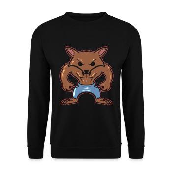 Cute Kawaii Werewolf On Halloween - Unisex Pullover - Schwarz - Vorne - Alina (178cm) & Michal (187cm)
