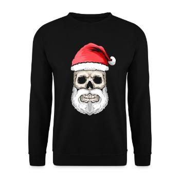 Crâne Santa Chapeau et Barbe Noël Halloween - Sweat-shirt Unisexe - noir - Devant - Alina (178cm) & Michal (187cm)
