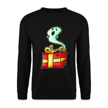 Spirit Ghost Escapes Present Christmas Halloween - Unisex Pullover - Schwarz - Vorne - Alina (178cm) & Michal (187cm)