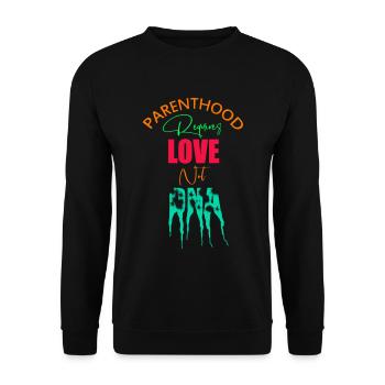 Jour de l’adoption, la parentalité exige de l’amour et non de l’ADN - Sweat-shirt Unisexe - noir - Devant - Alina (178cm) & Michal (187cm)