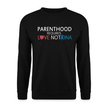 Jour de l’adoption, la parentalité exige de l’amour et non de l’ADN - Sweat-shirt Unisexe - noir - Devant - Alina (178cm) & Michal (187cm)
