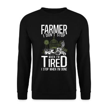 Farming Farmer Tractor Vintage - Unisex Sweatshirt - black - Front - Alina (178cm) & Michal (187cm)