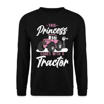 Farming Farmer Girl Female Tractor - Unisex Pullover - Schwarz - Vorne - Alina (178cm) & Michal (187cm)