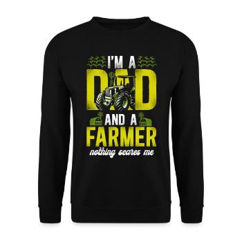 Farming Farmer Dad Father Tractor - Unisex Sweatshirt - black - Front - Alina (178cm) & Michal (187cm)