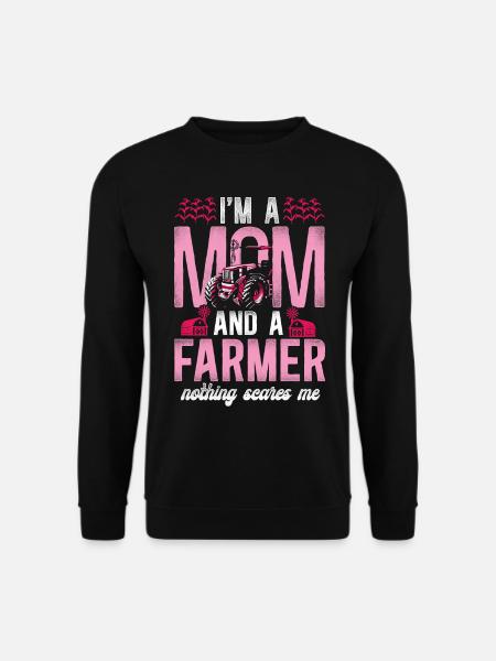 Farming Farmer Mom Mother Tractor - Unisex Pullover - Schwarz