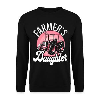 Farming Farmer Daughter Tractor - Unisex Sweatshirt - black - Front - Alina (178cm) & Michal (187cm)