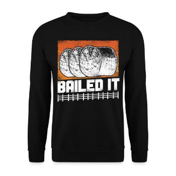 Farming Farmer Hay Bale Pun - Unisex Pullover - Schwarz - Vorne - Alina (178cm) & Michal (187cm)