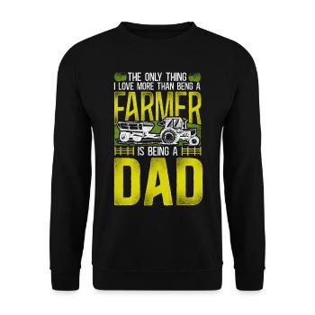 Farming Farmer Dad Father Tractor - Unisex Sweatshirt - black - Front - Alina (178cm) & Michal (187cm)