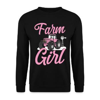 Farming Farmer Girl Tractor Farm - Unisex Pullover - Schwarz - Vorne - Alina (178cm) & Michal (187cm)