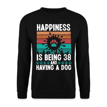 38 ans Bonheur Chien Papa 38 Anniversaire Chien Maman - Sweat-shirt Unisexe - noir - Devant - Alina (178cm) & Michal (187cm)