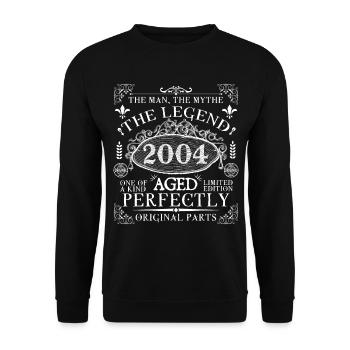 2004| Vintage Perfectly seit 2004 Geburtstag - Unisex Pullover - Schwarz - Vorne - Alina (178cm) & Michal (187cm)
