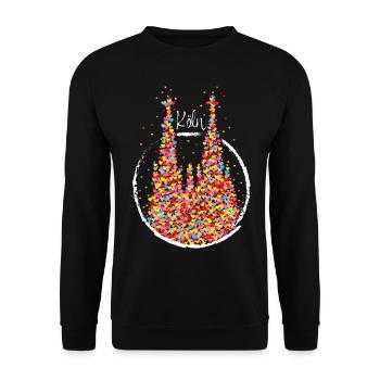 Cathédrale de Cologne Carnaval Carnaval Costume de remplacement Jeck - Sweat-shirt Unisexe - noir - Devant - Alina (178cm) & Michal (187cm)