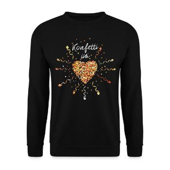 Konfetti im Herz Karneval Fasching Kostümersatz - Unisex Pullover - Schwarz - Vorne - Alina (178cm) & Michal (187cm)