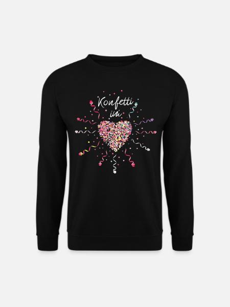 Konfetti im Herz Karneval Fasching Kostümersatz - Unisex Pullover - Schwarz