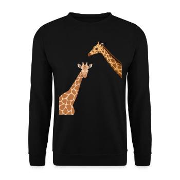 Giraffe Lover Zoo Giraffes - Unisex Sweatshirt - black - Front - Alina (178cm) & Michal (187cm)