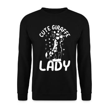 Zoo Animal Giraffe Lover Girls Cute Giraffe Lady - Unisex Sweatshirt - black - Front - Alina (178cm) & Michal (187cm)