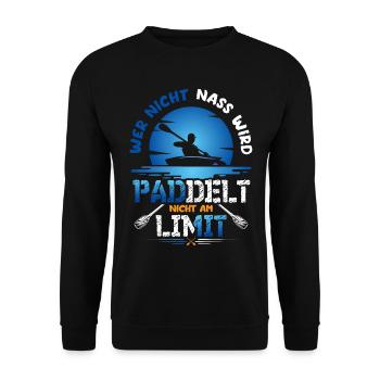 Kanu Kajak Paddeln - Unisex Pullover - Schwarz - Vorne - Alina (178cm) & Michal (187cm)