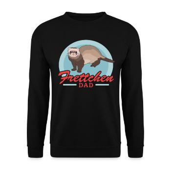 Frettchen Dad Frettchen Besitzer Geschenk - Unisex Pullover - Schwarz - Vorne - Alina (178cm) & Michal (187cm)