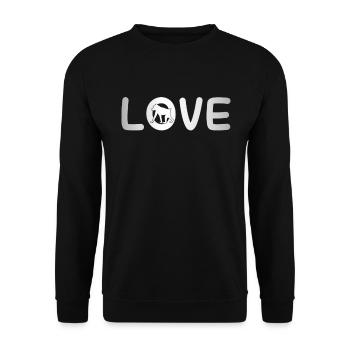 Affe Liebe - Unisex Pullover - Schwarz - Vorne - Alina (178cm) & Michal (187cm)