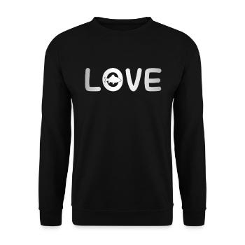 Fisch Liebe - Unisex Pullover - Schwarz - Vorne - Alina (178cm) & Michal (187cm)
