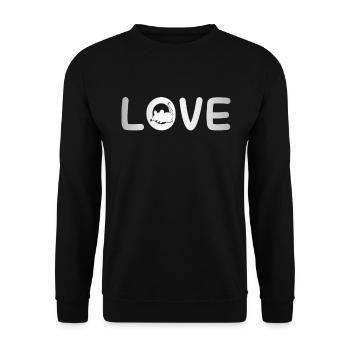 Maus Liebe - Unisex Pullover - Schwarz - Vorne - Alina (178cm) & Michal (187cm)