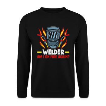 Welder slogan design for metal workers - Unisex Sweatshirt - black - Front - Alina (178cm) & Michal (187cm)