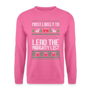 Most likely to lead the naughty list christmas - Unisex Pullover - Pink - Vorne