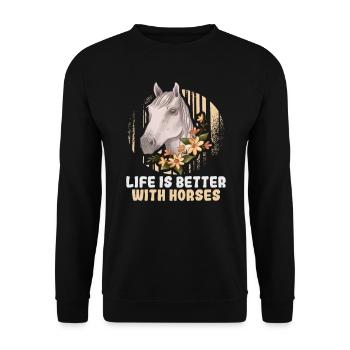 Design équestre et équestre pour les amoureux des chevaux - Sweat-shirt Unisexe - noir - Devant - Alina (178cm) & Michal (187cm)