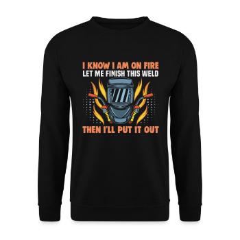Welder slogan design for metal workers - Unisex Sweatshirt - black - Front - Alina (178cm) & Michal (187cm)