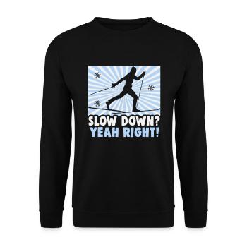 Cross-country biathlon cross-country skiers - Unisex Sweatshirt - black - Front - Alina (178cm) & Michal (187cm)