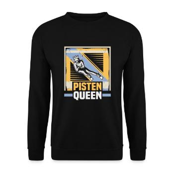 Skifahrer Pisten Queen Ski - Unisex Pullover - Schwarz - Vorne - Alina (178cm) & Michal (187cm)