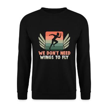 Running Marathon Runner Running - Unisex Sweatshirt - black - Front - Alina (178cm) & Michal (187cm)