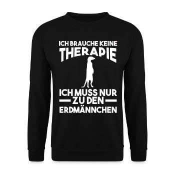 Erdmännchenliebhaber Erdmännchen - Unisex Pullover - Schwarz - Vorne - Alina (178cm) & Michal (187cm)