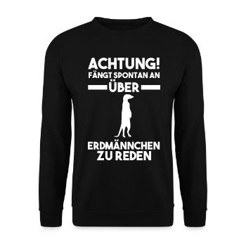 Erdmännchen - Unisex Pullover - Schwarz - Vorne - Alina (178cm) & Michal (187cm)