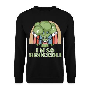 Broccoli Broccoli Vegetables Vegan - Unisex Sweatshirt - black - Front - Alina (178cm) & Michal (187cm)