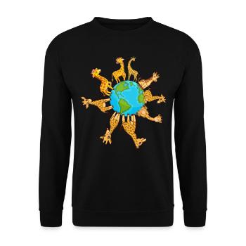 Giraffe Earth Day Giraffes Earth Day Giraffes - Unisex Pullover - Schwarz - Vorne - Alina (178cm) & Michal (187cm)