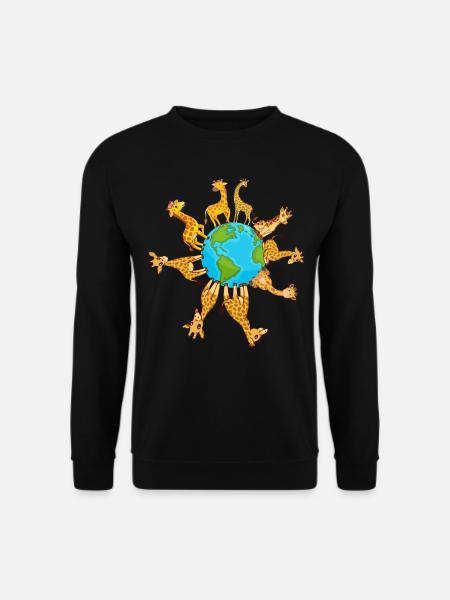 Giraffe Earth Day Giraffes Earth Day Giraffes - Unisex Pullover - Schwarz