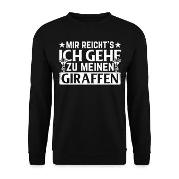 Mir Reicht's Ich Gehe Zu Meinen Giraffen - Unisex Pullover - Schwarz - Vorne - Alina (178cm) & Michal (187cm)