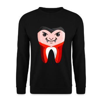 Dentists Tooth In Vampire Costume On Halloween - Unisex Pullover - Schwarz - Vorne - Alina (178cm) & Michal (187cm)