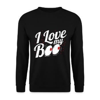 I Love My Boo Costume For Halloween - Unisex Pullover - Schwarz - Vorne - Alina (178cm) & Michal (187cm)