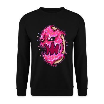 Scary Horror Monster Zombie Donut Halloween - Unisex Pullover - Schwarz - Vorne - Alina (178cm) & Michal (187cm)