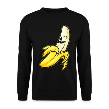 Evil Jack O Lantern Banana Halloween - Unisex Pullover - Schwarz - Vorne - Alina (178cm) & Michal (187cm)