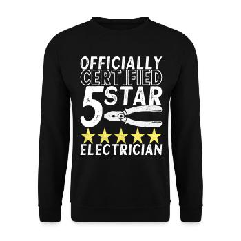 Electrician Electronics Technician - Unisex Sweatshirt - black - Front - Alina (178cm) & Michal (187cm)