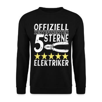 Electrician Electronics Technician - Unisex Sweatshirt - black - Front - Alina (178cm) & Michal (187cm)