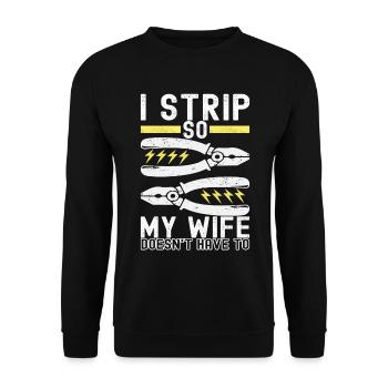 Electrician Electronics Technician - Unisex Sweatshirt - black - Front - Alina (178cm) & Michal (187cm)
