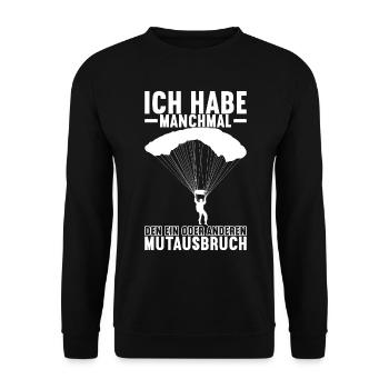 Fallschirmspringer Fallschirmsprung - Unisex Pullover - Schwarz - Vorne - Alina (178cm) & Michal (187cm)