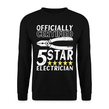 Electrician Electronics Technician - Unisex Sweatshirt - black - Front - Alina (178cm) & Michal (187cm)