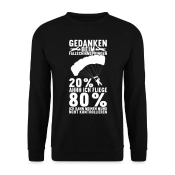 Fallschirmspringer Fallschirmsprung - Unisex Pullover - Schwarz - Vorne - Alina (178cm) & Michal (187cm)