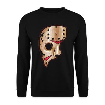Scary Hockey Mask Costume Halloween - Unisex Pullover - Schwarz - Vorne - Alina (178cm) & Michal (187cm)